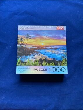 New Trefl 1000 Piece Puzzle With Poster Ocean Sunset